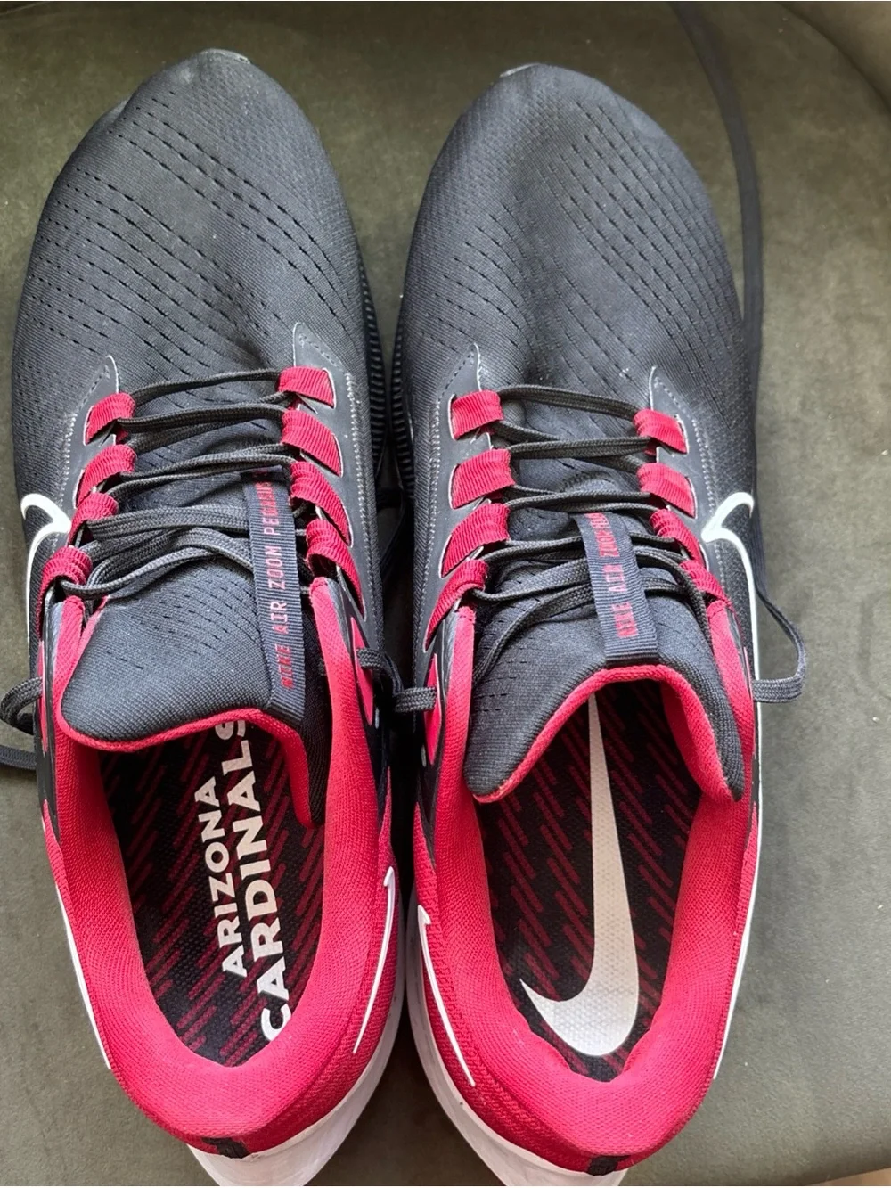Nike Air Zoom Pegasus 38 Arizona Cardinals Running Shoes DJ0814-001 Size 15